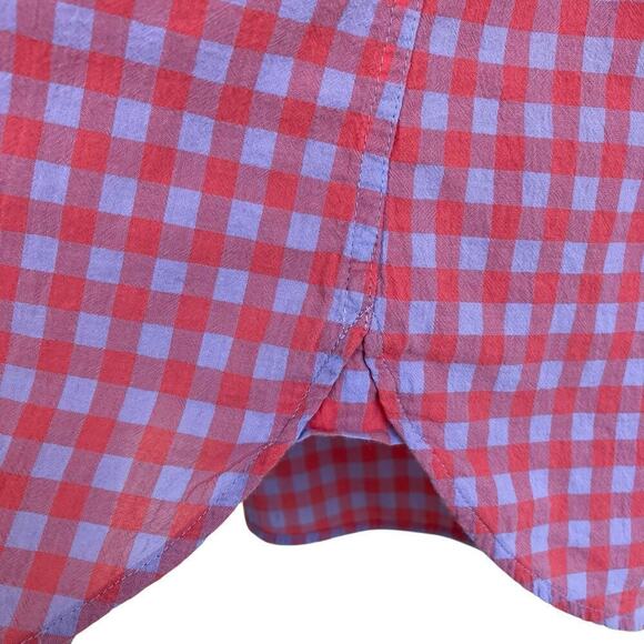 J. Crew Plaid Check Boy Shirt Red Purple Relaxed Fit Casual Cabincore Sz 0 - Picture 10 of 16